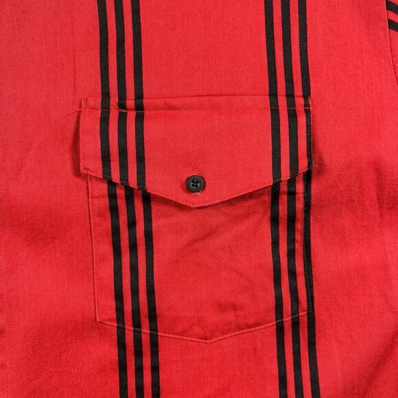 Roper Border Western VTG 90s Shirt Red & Black Aztec Striped Mens XL USA - Picture 9 of 16